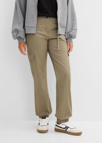 bonprix Cargohose, gr&uuml;n, Gr.42, L&auml;ssige Cargo-Hose mit Seitentaschen, 97% Baumwolle