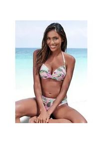 Push-Up-Bikini-Top s.Oliver "Azalea", Damen, Gr. 34, Cup A, rosa (rose, bedruckt), Microfaser, Microfaser, Recycling-Polyamid, floral, Bikini-Oberteile, mit tropischem Druck