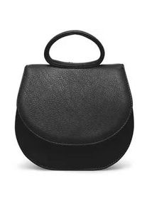 Schultertasche Gretchen "Ebony Mini Loop Bag", Damen, Gr. B/H/T: 25cm x 17cm x 19cm, schwarz, Leder, unifarben, Taschen Schultertasche, aus italienischem Kalbsleder