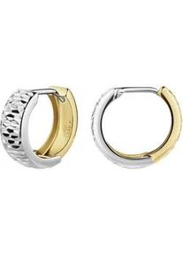 Diamonds by Ellen K. Paar Creolen "585/- Gelbgold bicolor diamantiert", mehrfarbig, FASCINATION BY ELLEN K., Ohrringe, Damen, one-size, Gold