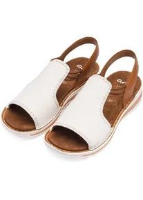 Keilsandalette Ara "TAMPA", Damen, Gr. 39, wei&szlig;, cognac, Glattleder, Basic, Schuhe, Keilsandalette, Bequemschuh in Schuhweite G (= weit)