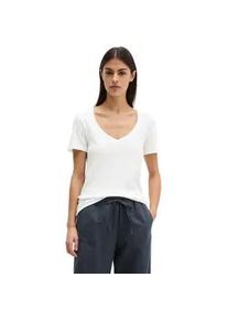 Marc O'Polo T-Shirt MARC O'POLO "aus Slub-Jersey", Damen, Gr. XS, wei&szlig;, Obermaterial: 100% Baumwolle, unifarben, Basic, regular fit, V-Ausschnitt, normaler Saum, Shirts T-Shirt