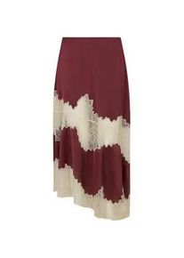 Lily & Lionel Midirock LILY AND LIONEL "Elenor Lace Insert Midi Skirt Damen", Damen, Gr. 42, burgundy, 100% Polyester, R&ouml;cke
