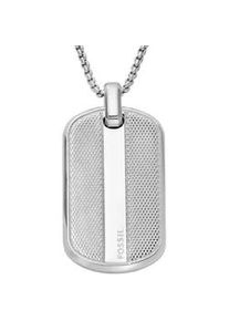 Kette mit Anh&auml;nger Fossil "Schmuck Geschenk Edelstahl KNOX", silber (edelstahlfarben), Halsketten, Damen, Edelstahl, L: 56 B: 1,1mm, B:1,1mm