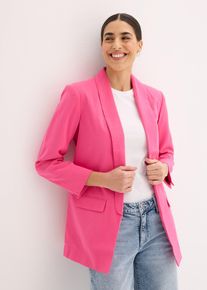 bonprix Longblazer aus Viskose-Mix, pink, Gr.50, Charismatischer Longblazer mit geradem Saum.