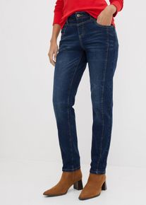 bonprix Boyfriend-Jeans, blau, Gr.42, Boyfriend-Jeans mit Ziern&auml;hten, 79% Baumwolle (organic)