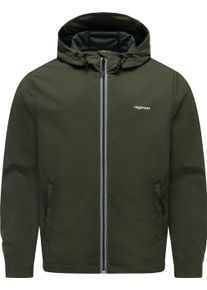 Softshelljacke Ragwear "Softshelljacke Shellwie Bonded", Damen, Gr. 4XL, gr&uuml;n (schwarz olive), Obermaterial: 100% Polyester PES., gerade, hoch geschlossener Ausschnitt, &Auml;rmel ohne &Auml;rmelschlitz Windstopperb&uuml;ndchen, Jacken Softshelljacke, wasserdichte Herren &Uuml;bergangsjacke mit Kapuze