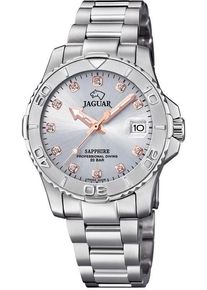 Quarzuhr Jaguar "Executive Diver", rosa (edelstahlfarben), Armbanduhren, Damen, Quarzuhr, Armbanduhr, Damenuhr, Saphirglas, Swiss Made, Edelstahlarmband