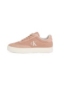 Sneaker Calvin Klein Jeans "CLASSIC CUPSOLE LOW MIX MG WN", Damen, Gr. 40, rot (apricot), Leder, Lederimitat, Textil, Schuhe Sneaker, Schn&uuml;rschuh, Freizeitschuh, Halbschuh mit Logoschriftzug seitlich