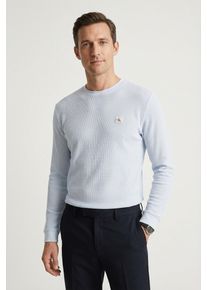 Langarmshirt Calvin Klein Jeans "LS WAFFLE BADGE CREWNK TEE", Damen, Gr. S, plein air, Single Jersey, Obermaterial: 60% Baumwolle, 40% Polyester, klassisch normal, Rundhals, eingesetzt Rippb&uuml;ndchen, Shirts Langarmshirt, Mit Rundhalsausschnitt