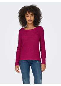 Strickpullover Only "ONLGEENA XO L/S PULLOVER KNT NOOS", Damen, Gr. S, rot (granita), Strick, Obermaterial: 65% Polyacryl, 35% Polyamid, unifarben, regular fit Po-bedeckend, Rundhals, Rippstrickb&uuml;ndchen, Pullover Strickpullover, Materialmix, regular fit