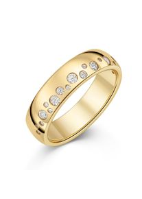 Fingerring Firetti "Schmuck Geschenk Silber 925 Damenring Ring Sternenhimmel" Gr. 58, gelbgoldfarben, kristallwei&szlig;, Fingerringe, Damen, 58, Silber 925 (Sterlingsilber), 5,45mm, Fingerring, mit Zirkonia (synth.)