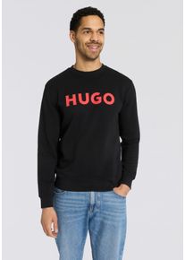 Sweatshirt Hugo "Dem", Herren, Gr. S, schwarz001, Sweatware, Obermaterial: 100% Baumwolle, unifarben, regular fit normal, Rundhals, Rippb&uuml;ndchen, Sweatshirts Sweatshirt, Rundhalsausschnitt, Regular Fit, Hugo Druck