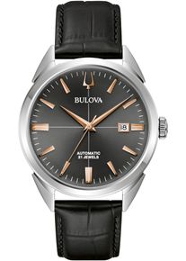 Automatikuhr Bulova, schwarz, Armbanduhren, Damen, Automatikuhr, Armbanduhr, Herrenuhr, Damenuhr, Lederarmband, Saphirglas