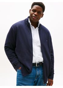 Tommy Hilfiger Big & Tall Strickjacke "BT-ESSENTIAL COTTON ZIP THRU-B", Herren, Gr. XXL, blau (desert sky), Strick, Obermaterial: 100% Baumwolle, TOMMY HILFIGER BIG & TALL, unifarben, regular fit normal, Rundhals, eingesetzt Rippstrickb&uuml;ndchen, Strickjacken Strickjacke, Gro&szlig;en Gr&ouml;&szlig;en
