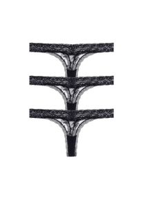 Tanga Dorina "Lana Essential Lace", Damen, Gr. XL, schwarz, schwarz, schwarz, Spitze, Obermaterial: 90% Polyamid, 10% Elasthan, eng, Unterhosen Tanga, leicht transparent, mit Spitze, bequem, weich