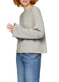 Langarmshirt QS, Damen, Gr. XL, beige (ecru), Strick, Obermaterial: 97% Polyester, 3% Elasthan, unifarben, regular fit taillenbedeckt, Rundhals, gerader Abschluss, Shirts Langarmshirt, mit Rundhalsausschnitt