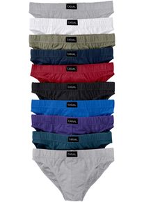 Slip bonprix, Herren, Gr. 7, 10 Stk., multi, hellgrau meliert, Jersey, Obermaterial: 90% Baumwolle, 10% Viskose, mehrfarbig, unifarben, figurbetont, Unterhosen Slip, Topseller