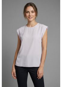 Shirtbluse BOSS Orange "Irnette Premium Damenmode", Damen, Gr. 42, light, pastel lila 533, Web, Obermaterial: 60% Cupro, 40% Viskose, unifarben, regular fit h&uuml;ftbedeckend, Rundhals, mit Umschlag, Blusen Shirtbluse, mit &Auml;rmelaufschlag
