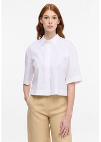 Hemdbluse Eterna "OVERSIZE FIT", Damen, Gr. 46, wei&szlig;, 79% Baumwolle, 3% Elasthan, 18% Polyamid, Blusen Hemdbluse, EASY IRON (b&uuml;gelleicht)