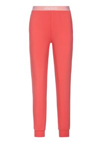 Homewearhose HUGO UNDERWEAR "SPORTY LOGO_PANTS", Damen, Gr. S, N-Gr, rot (light, pastel rot 632), Sweatware, Obermaterial: 66% Baumwolle, 30% Polyester, 4% Elasthan, unifarben, Basic lang, Hosen Homewearhose, mit Markenlabel