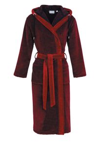 Damenbademantel Carl Ross "571300" Gr. 40, bunt (deep rot, night blau), 40/42, Velours, Hausm&auml;ntel, Damenbademantel, Melange-Optik