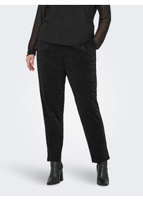 Jogginghose Only CARMAKOMA "CARPOPTRASH-ALYA EASY GLIT PANT NOOS", Damen, Gr. 46, L&auml;nge 32, schwarz (schwarz detail:silber lurex), Obermaterial: 95% Polyester, 5% Elasthan, meliert, regular fit, Hosen Jogginghose, mit Glitzereffekt