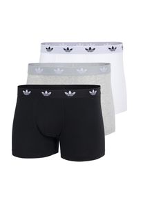 Trunk adidas originals "Comfort Flex Cotton", Herren, Gr. L, 917, grau, Obermaterial: 95% Baumwolle, 5% Elasthan, bedruckt, unifarben, eng, Unterhosen Trunk, weich, elastisch, Baumwollmix, Logo-Bund, ohne Eingriff