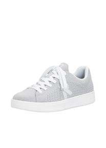Plateausneaker RIEKER SPORT, Damen, Gr. 42, grau, Textil, unifarben, Schuhe Plateausneaker, Slip-on Sneaker, Halbschuh, Freizeitsneaker mit aufgesetzter Schn&uuml;rung