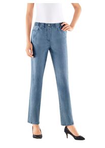 Schlupfjeans Classic Basics, Damen, Gr. 46, Normalgr&ouml;&szlig;en, blau (blau, bleached), 98% Baumwolle, 2% Elasthan, unifarben, lang, Jeans Schlupfjeans