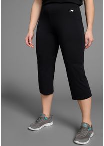 Sporthose Kangaroos, Damen, Gr. 40/42, N-Gr, schwarz, Jersey, Obermaterial: 95% Baumwolle, 5% Elasthan, unifarben, schmal 3/4-L&auml;nge, Hosen Sporthose, Gro&szlig;e Gr&ouml;&szlig;en, Topseller