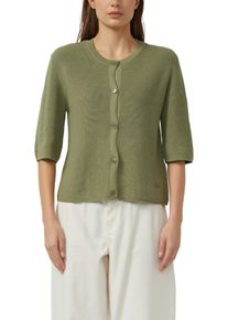 Strickjacke s.Oliver, Herren, Gr. 46, khaki, Strick, Obermaterial: 60% Baumwolle, 40% Polyacryl, unifarben, normal h&uuml;ftbedeckend, Rundhals, B&uuml;ndchen, Strickjacken Strickjacke, halbarm, mit Knopfleiste