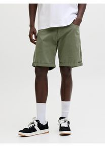 Jack & Jones Shorts JACK & JONES "JPSTRICK DYLAN ORIGINAL SHORTS", Damen, Gr. M, N-Gr, deep lichen gr&uuml;n, Web, Obermaterial: 98% Baumwolle, 2% Elasthan, unifarben, regular fit knielang, Hosen Shorts