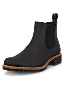 Chelseaboots Ecco "ELAINA", Damen, Gr. 36, schwarz, Leder, Schuhe Chelseaboots, Schlupfboots, Herbstboots, Stiefelette mit Stretcheins&auml;tze