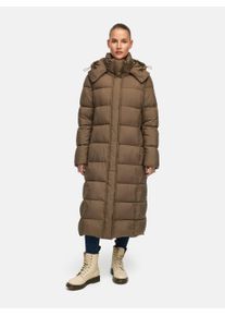 Steppmantel Manisa, Damen, Gr. 50, braun, Web, Obermaterial: 100% Polyester. Futter: 100% Polyester, unifarben, normal kniebedeckend, Rundhals, M&auml;ntel Steppmantel, mit Stehkragen und abnehmbarer Kapuze