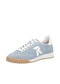 Sneaker RIEKER SPORT, Damen, Gr. 43, hellblau, sanftes wei&szlig;, Textil, Veloursleder, unifarben mit Farbeinsatz, Schuhe Sneaker, Sportschuh, Schn&uuml;rschuh, Halbschuh mit gepolstertem Schaftrand