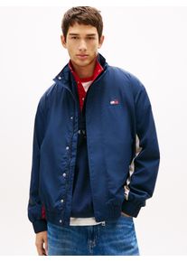 Windbreaker Tommy Jeans "TJM HERITAGE FLAG", Damen, Gr. XXL, schwarz night navy, Web, Obermaterial: 100% Nylon, regular fit normal, Rundhals, eingesetzt elastischer Bund, Jacken Windbreaker, Regular fit mit Stehkragen und Markenprint R&uuml;ckenprint Tommy Flag