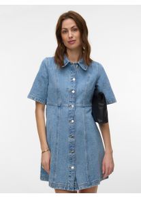 V&eacute;ro Moda Jeanskleid VERO MODA "VMDAISY 2/4 SHORT DENIM DRESS NOOS", Damen, Gr. M, N-Gr, light blau denim, Denim/Jeans, Obermaterial: 100% Baumwolle, unifarben, kurz, Kleider Jeanskleid, Baumwolle