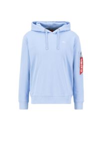 Hoodie Alpha Industries "X-Fit Hoodie", Herren, Gr. S, blau (light blau), Obermaterial: 80% Baumwolle, 20% Polyester, regular fit, Sweatshirts Hoodie