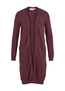 Longstrickjacke Vila "VIRIL LONG L/S KNIT CARDIGAN - NOOS", Damen, Gr. S, fig detail:schwarz melange, Feinstrick, Obermaterial: 50% Viskose, 27% Nylon, 23% Polyester, meliert, regular fit lang, tiefer V-Ausschnitt, Strickjacken Longstrickjacke, Viskosemischung, regular fit