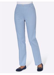 Schlupfjeans Classic Basics, Damen, Gr. 46, Normalgr&ouml;&szlig;en, blau (bleu), 96% Baumwolle, 4% Elasthan, unifarben, lang, Jeans Schlupfjeans