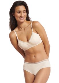 Schalen-BH Sloggi "GO Ribbed", Damen, Gr. XS, N-Gr, braun (walnuss), Feinripp, Obermaterial: 52% Baumwolle, 36% Polyester, 7% Polyamid, 5% Elasthan, unifarben, normal, BHs Schalen-BH, weiche Rippware, Spitzenbesatz, mittlerer Halt