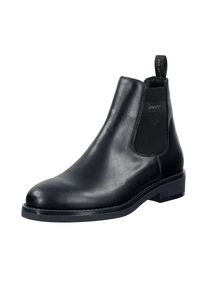 Chelseaboots Gant "Prepdale", Herren, Gr. 45, schwarz, Leder, Schuhe Chelseaboots, mit Stretcheinsatz