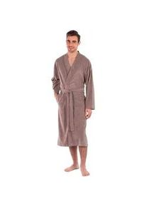 Bademantel Framsohn FROTTIER "Leichter Bademantel Herren" Gr. M, grau (taupe), L:120cm, Jersey, Hausm&auml;ntel, Bademantel, Besonders leichter Jerseybademantel