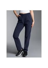 Jerseyhose TRIGEMA "TRIGEMA Freizeithose mit elastischer Kordel", Damen, Gr. L, US-Gr&ouml;&szlig;en, blau (navy), Web, 74% Nylon, 26% Elastan, Hosen Jerseyhose