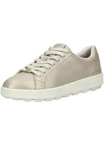 Sneaker Geox "Geox Sneaker Leder", Damen, Gr. 37, beige (sand), Leder, Schuhe Sneaker