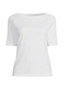 LANDS' END Supima-Shirt mit ellbogenlangen &Auml;rmeln, Damen,  Wei&szlig;, Baumwolle, by Lands' End