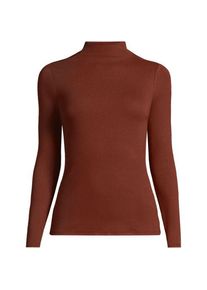 LANDS' END Softes Stehbund-Shirt, Damen,  Braun, Elasthan/Viskose/Viskose-Mischung, by Lands' End