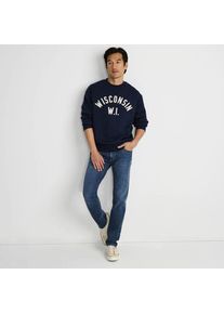 LANDS' END Sweatshirt mit Schriftzug, Herren,  Blau, Baumwolle/Polyester, by Lands' End