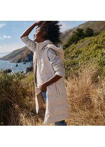 LANDS' END Lange Daunen-Kapuzenweste, Damen,  Schwarz, Nylon, by Lands' End